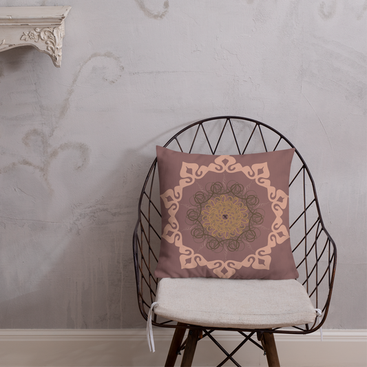 MH Rose Wood Mandala Throw Pillows