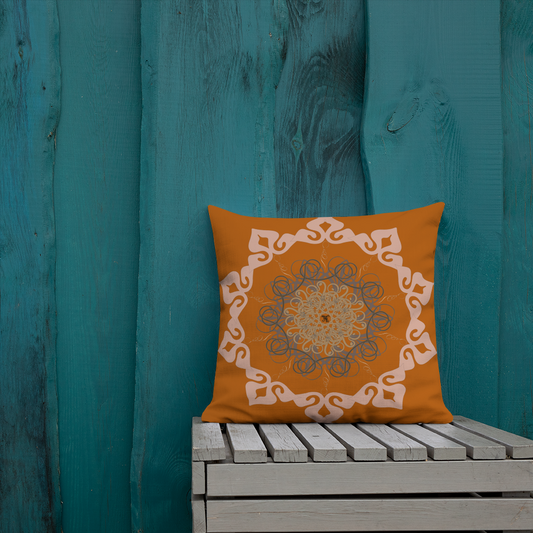 MH Rust Mandala Throw Pillows