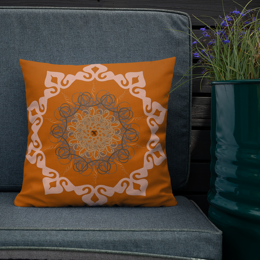 MH Rust Mandala Throw Pillows