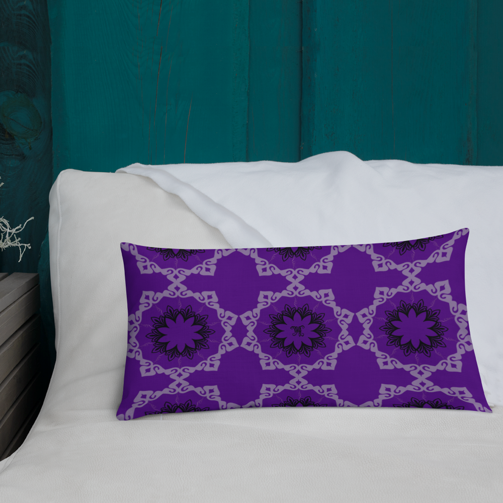 MH Purple & Black Mandala Throw Pillows