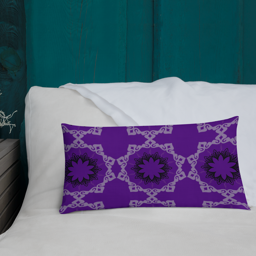 MH Purple & Black Mandala Throw Pillows