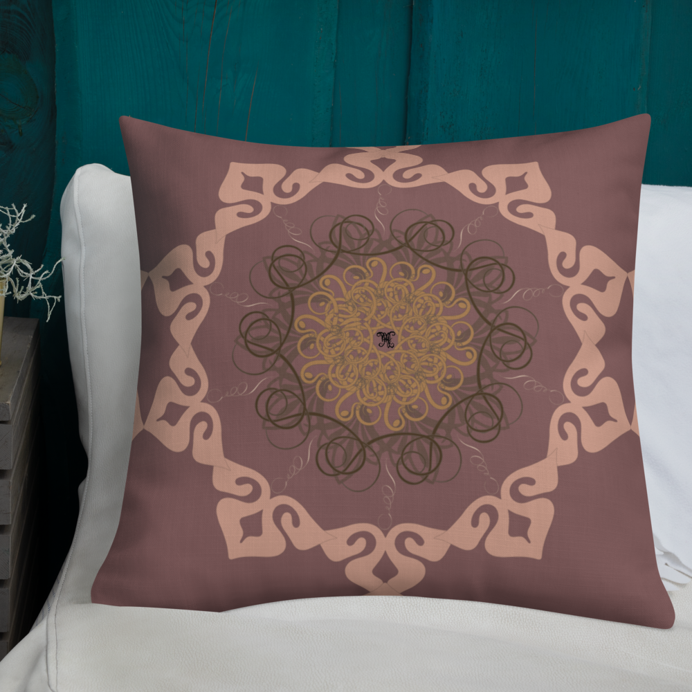 MH Rose Wood Mandala Throw Pillows