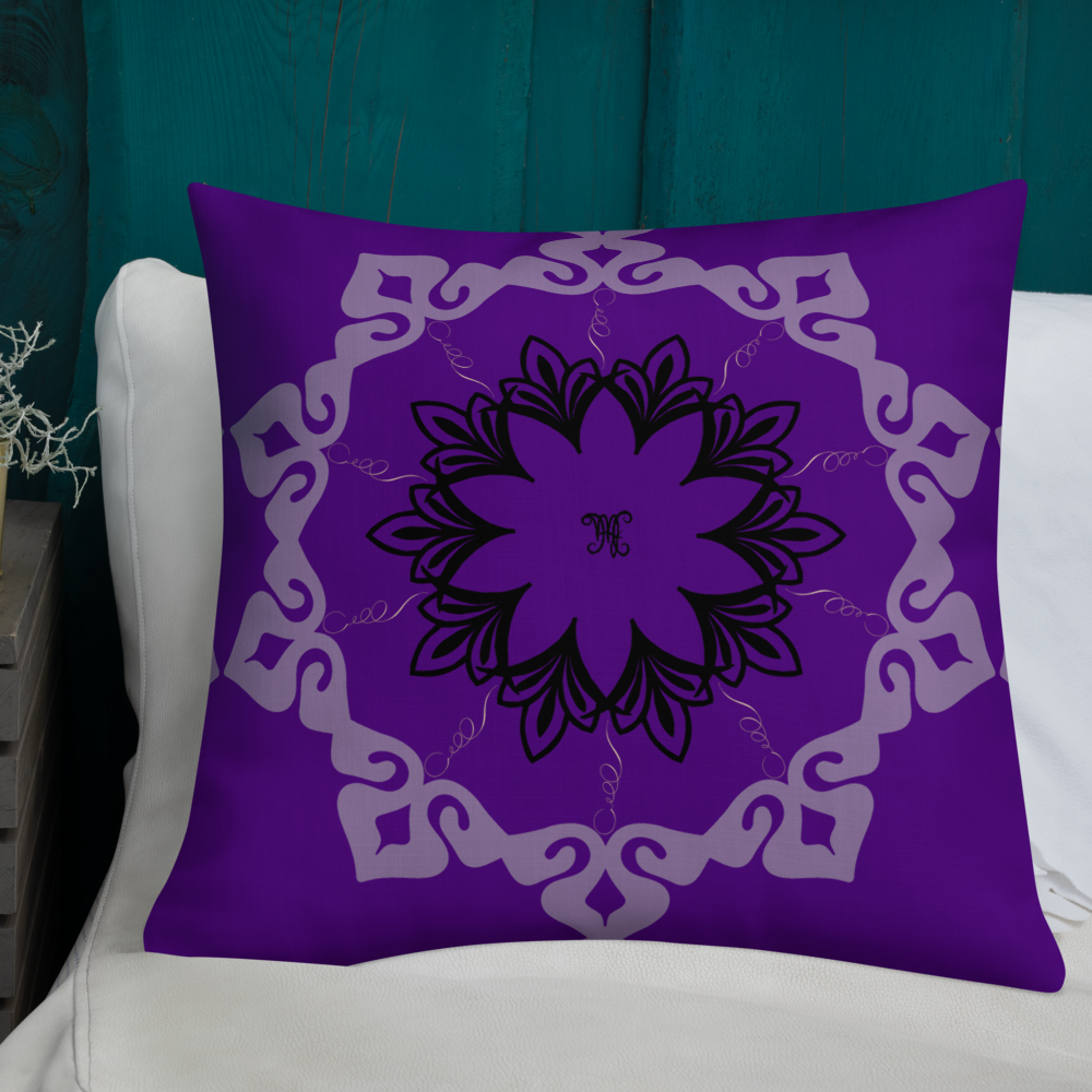 MH Purple & Black Mandala Throw Pillows