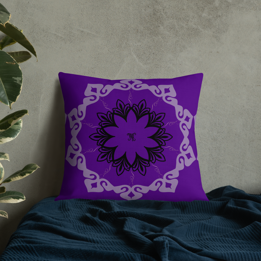 MH Purple & Black Mandala Throw Pillows