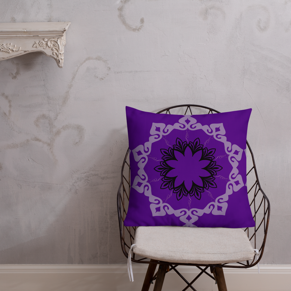 MH Purple & Black Mandala Throw Pillows