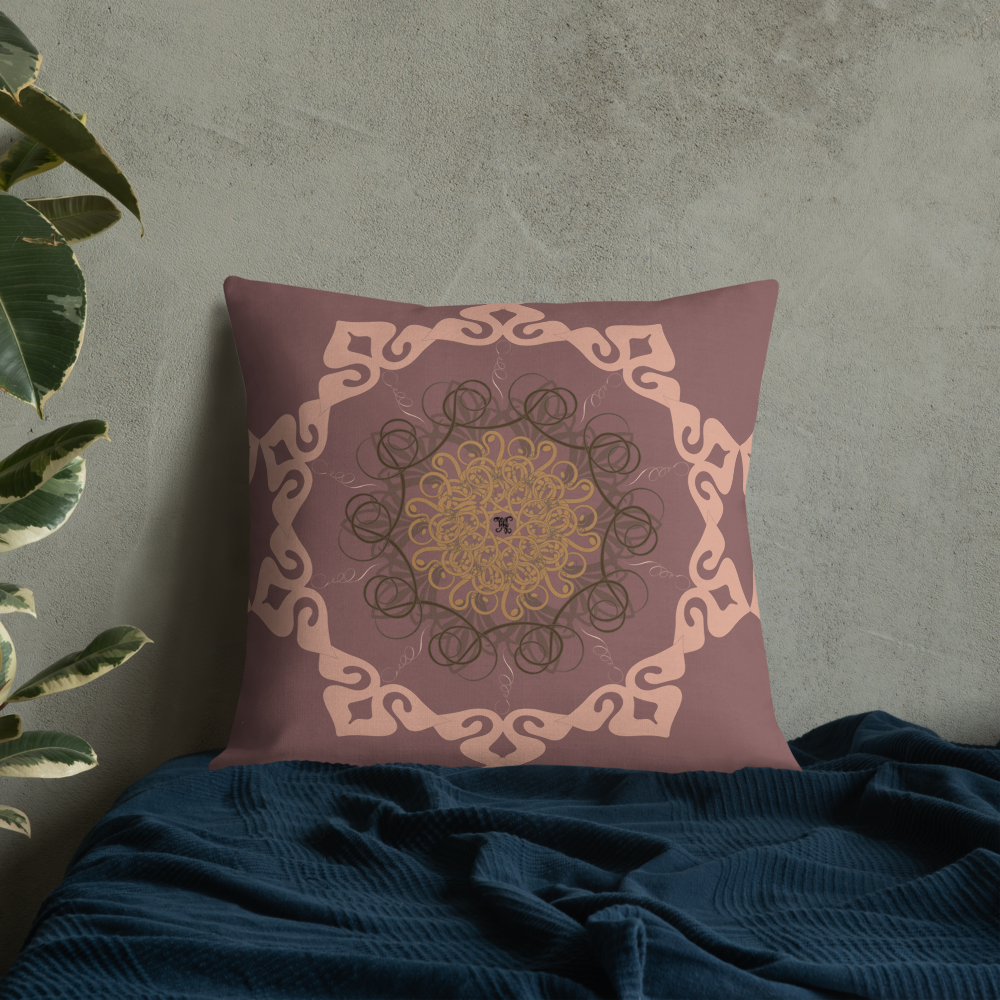 MH Rose Wood Mandala Throw Pillows