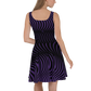 Wild Stripe Skater Dress Black and Purple