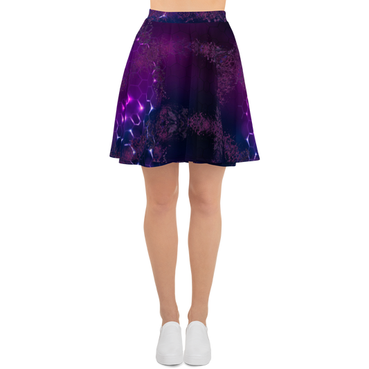 Skater Skirt Purple Geometric Space