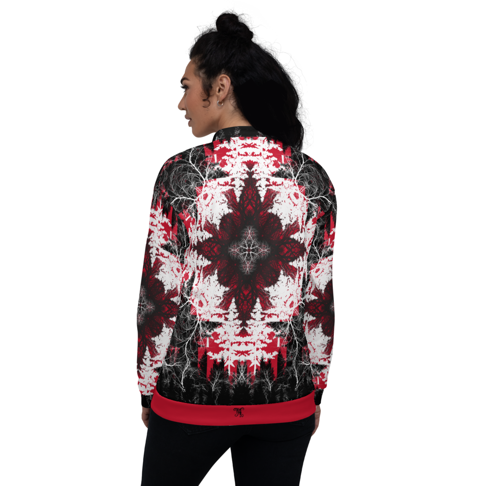 Cyber Forest Bomber Jacket Red