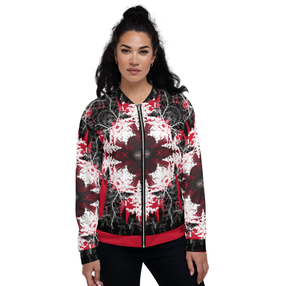 Cyber Forest Bomber Jacket Red