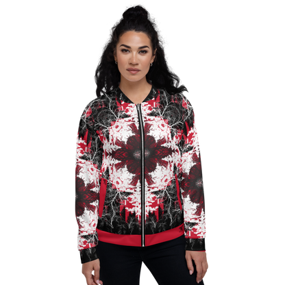 Cyber Forest Bomber Jacket Red