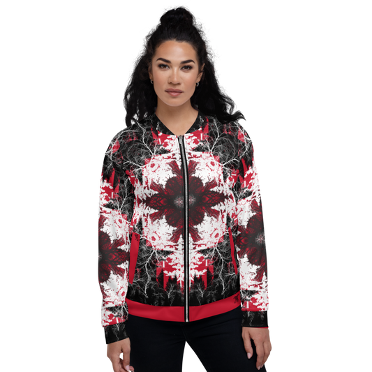 Cyber Forest Bomber Jacket Red