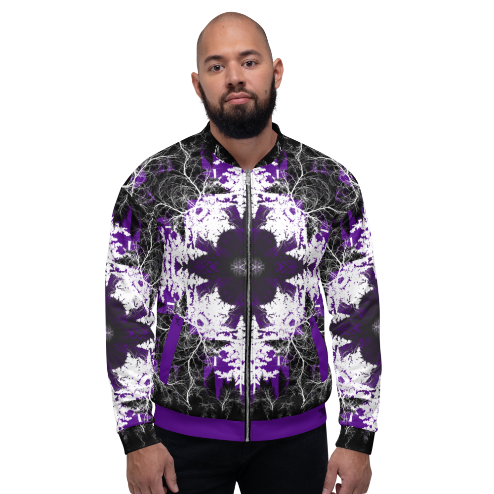 Cyber Forest Bomber Jacket Purple