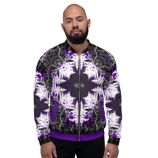 Cyber Forest Bomber Jacket Purple