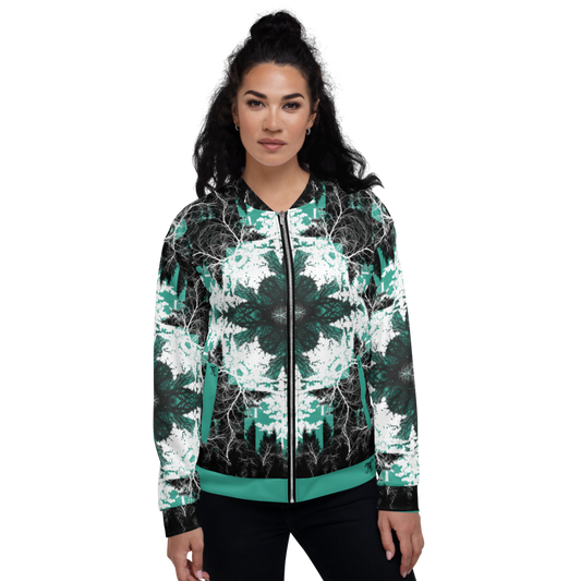 Cyber Forest Bomber Jacket Teal