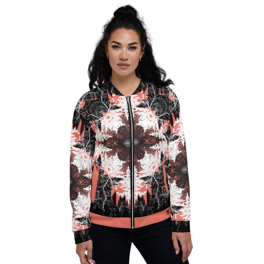 Cyber Forest Bomber Jacket Coral