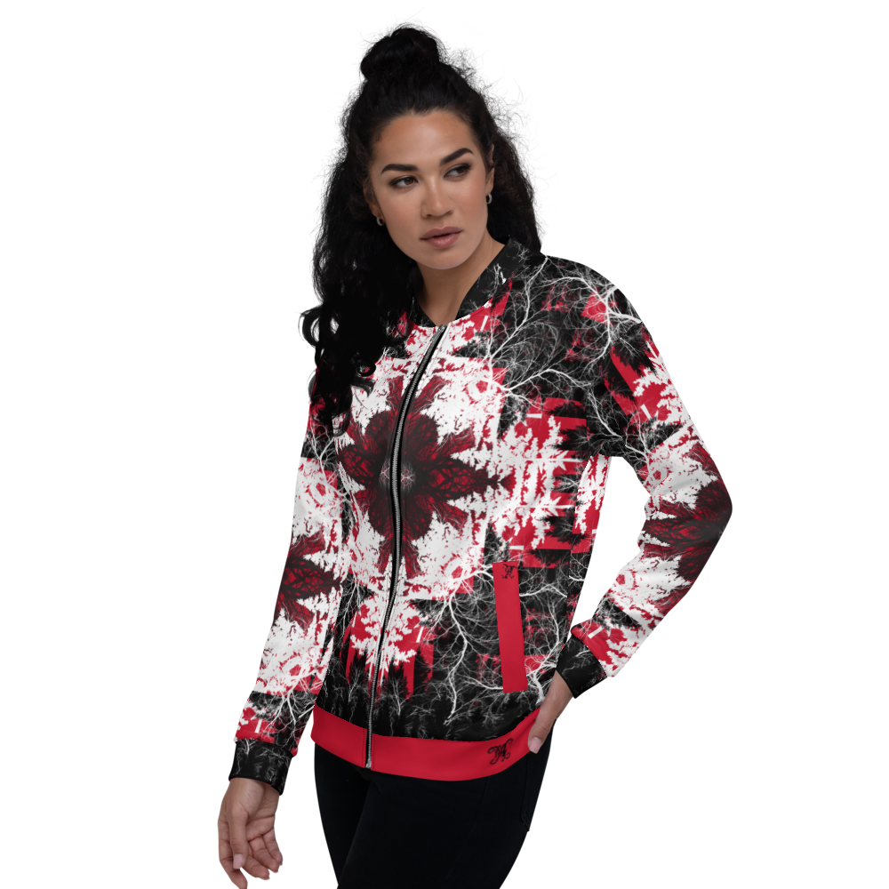 Cyber Forest Bomber Jacket Red