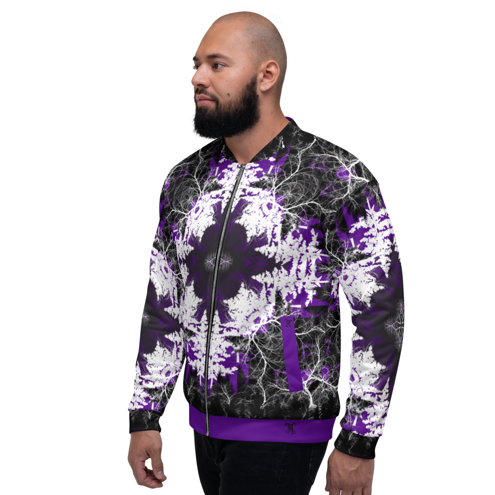 Cyber Forest Bomber Jacket Purple