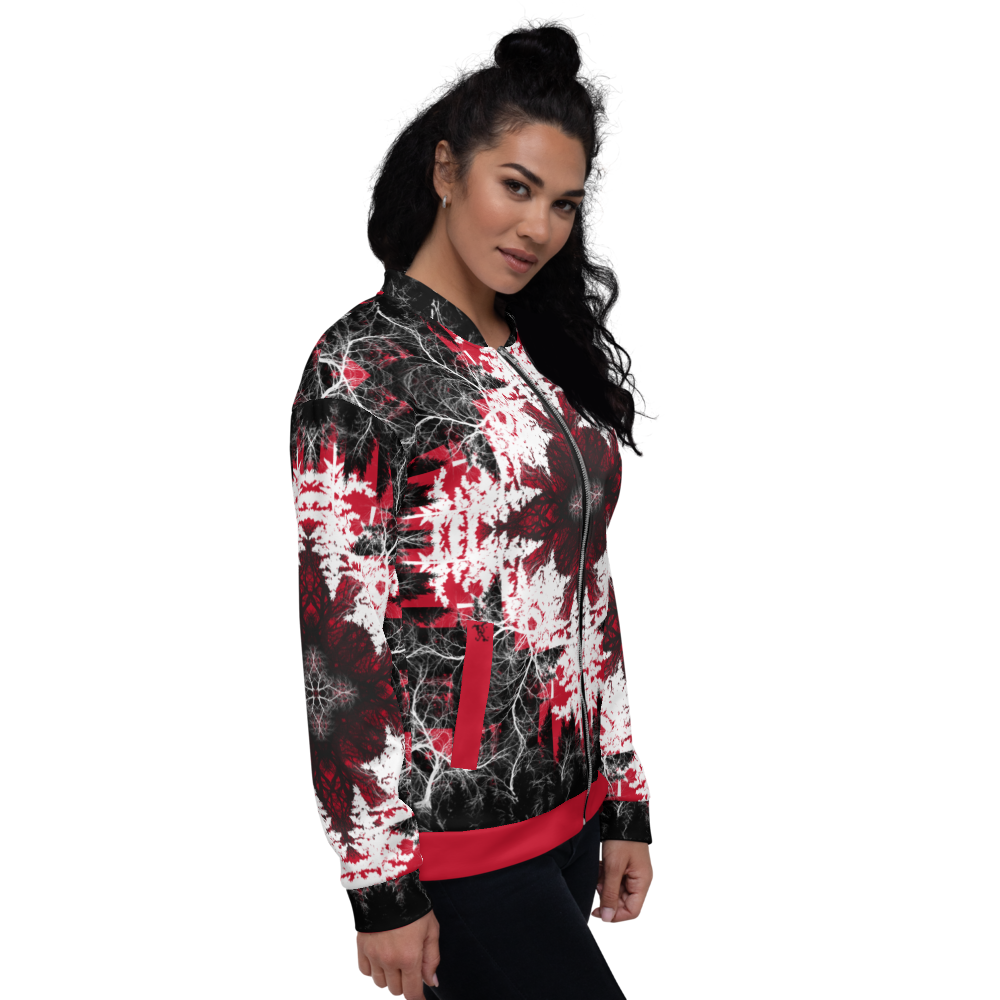 Cyber Forest Bomber Jacket Red