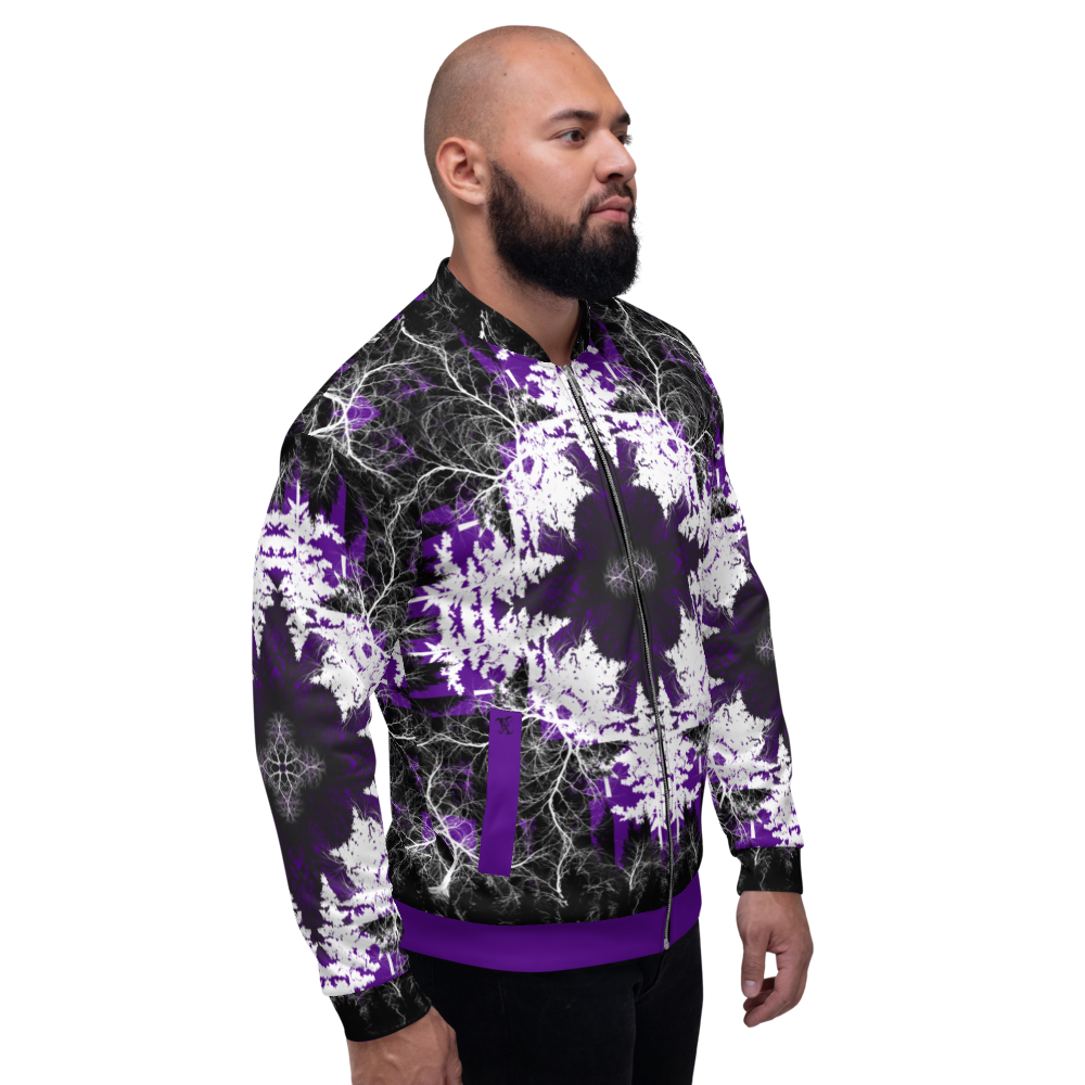 Cyber Forest Bomber Jacket Purple