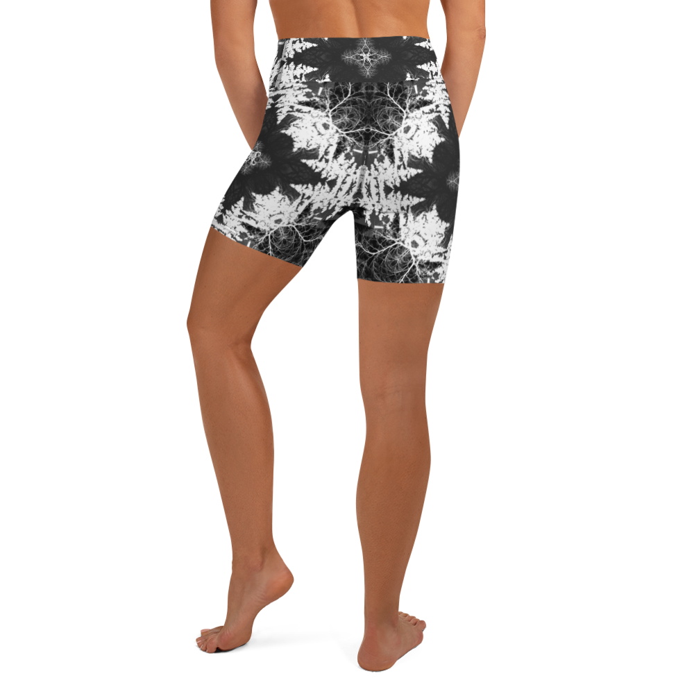 Cyber Forest Yoga Shorts Grey