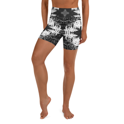 Cyber Forest Yoga Shorts Grey