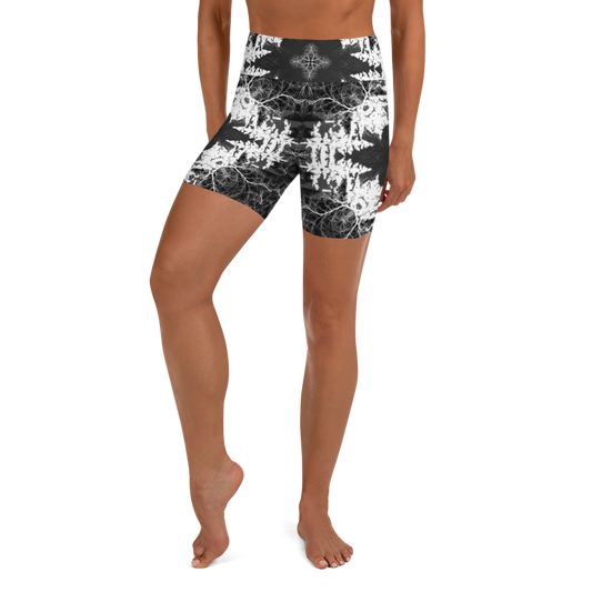 Cyber Forest Yoga Shorts Grey