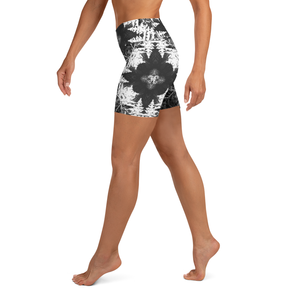 Cyber Forest Yoga Shorts Grey