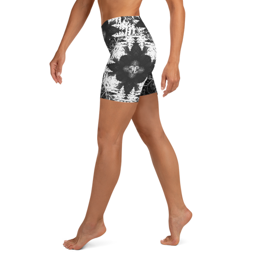 Cyber Forest Yoga Shorts Grey