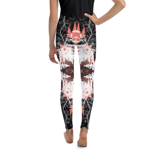 Cyber Forest Youth Leggings Coral