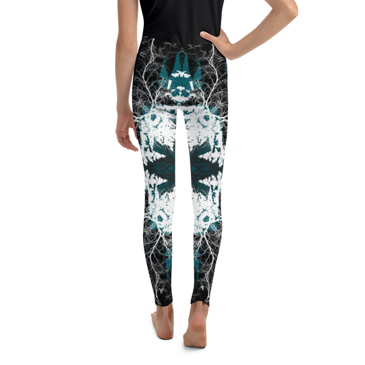 Cyber Forest Youth Leggings Blue