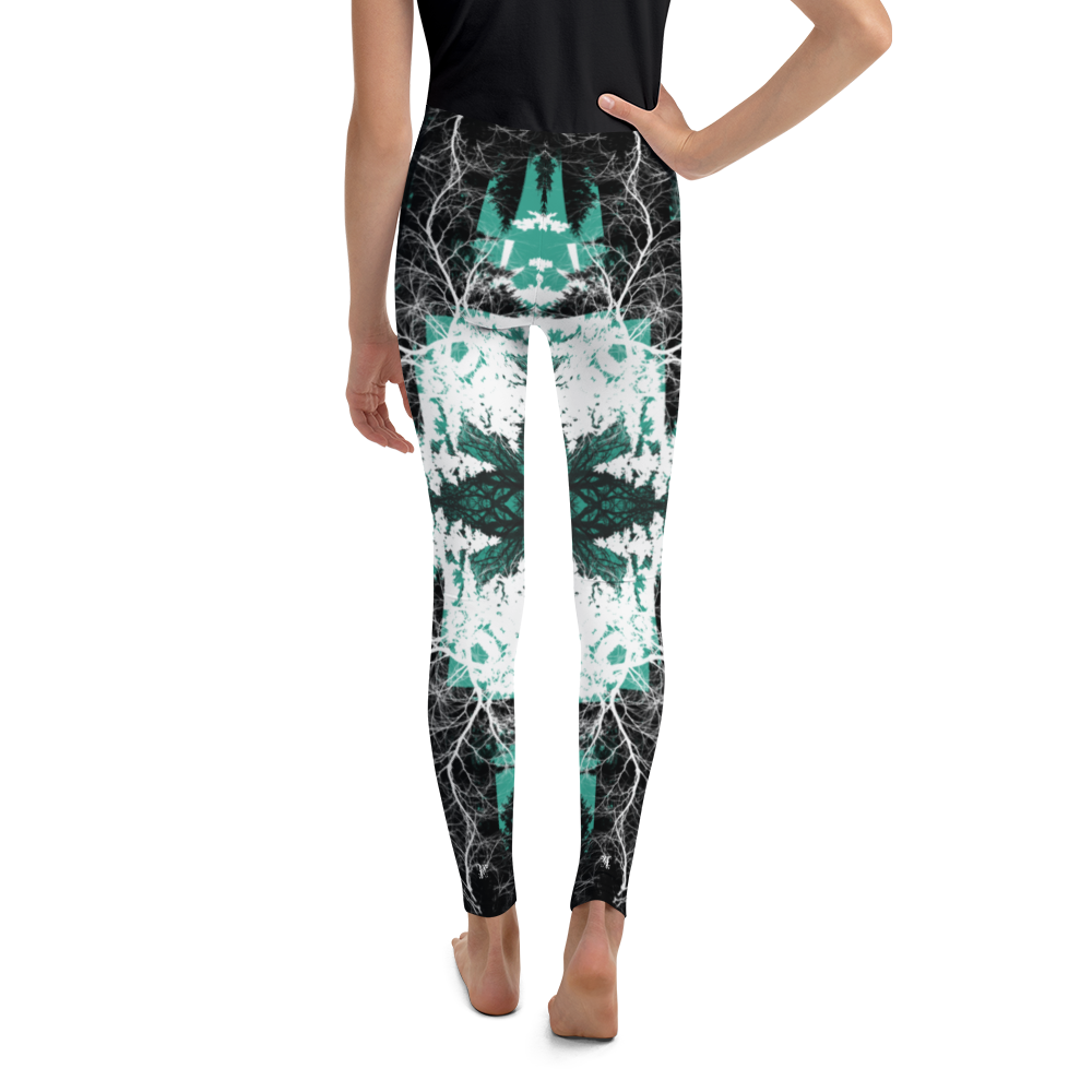 Cyber Forest Youth Leggings Teal