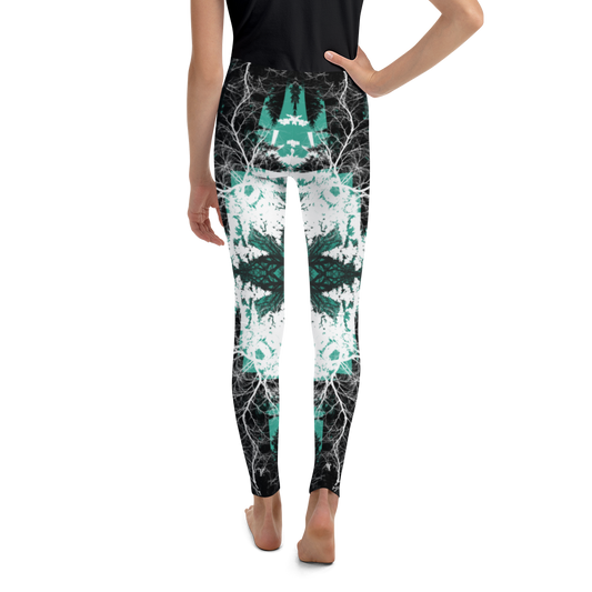 Cyber Forest Youth Leggings Teal