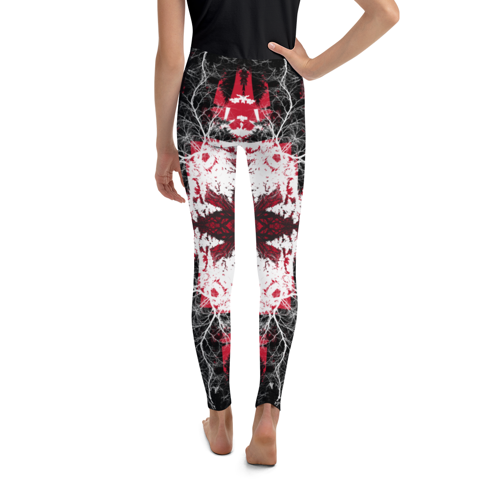 Cyber Forest Youth Leggings Red