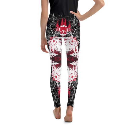 Cyber Forest Youth Leggings Red