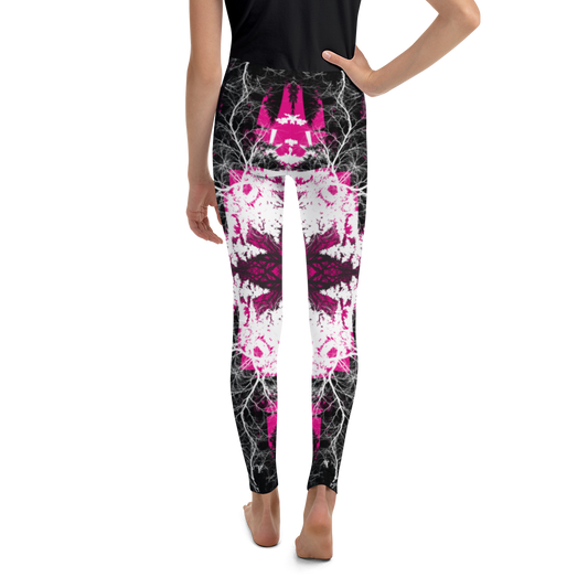 Cyber Forest Youth Leggings Hot Pink