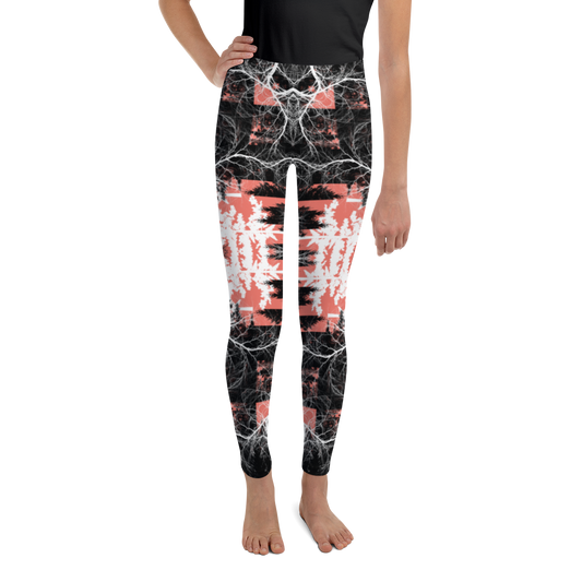 Cyber Forest Youth Leggings Coral