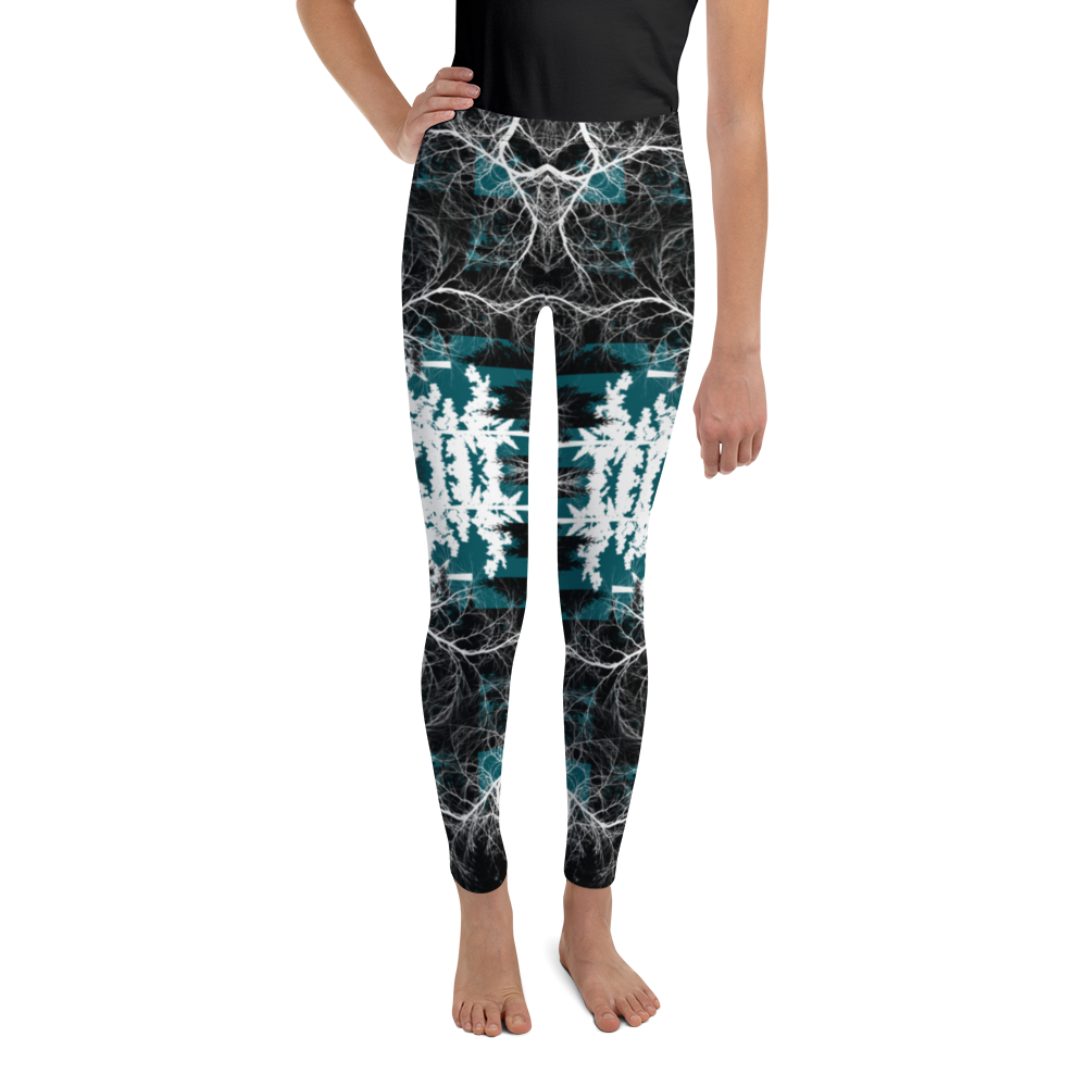 Cyber Forest Youth Leggings Blue