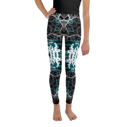 Cyber Forest Youth Leggings Blue