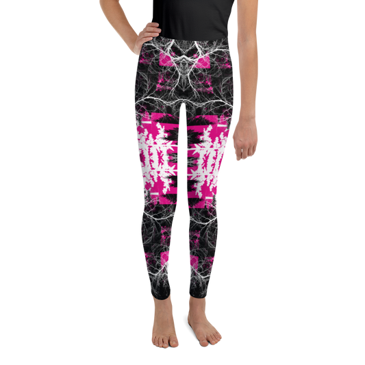 Cyber Forest Youth Leggings Hot Pink