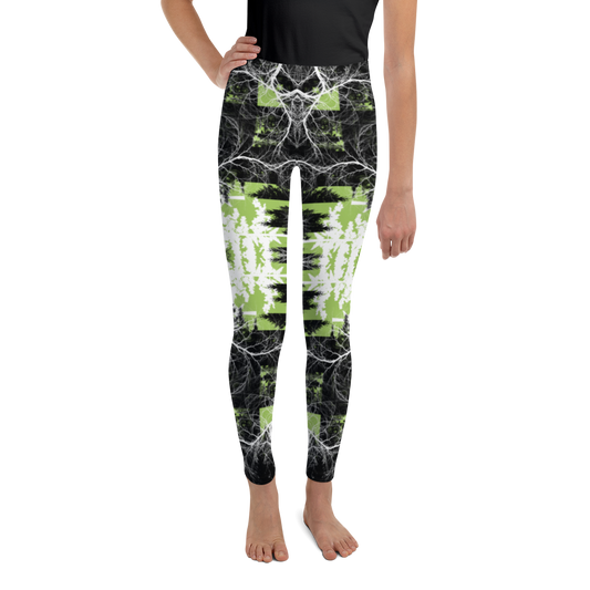 Cyber Forest Youth Leggings Green