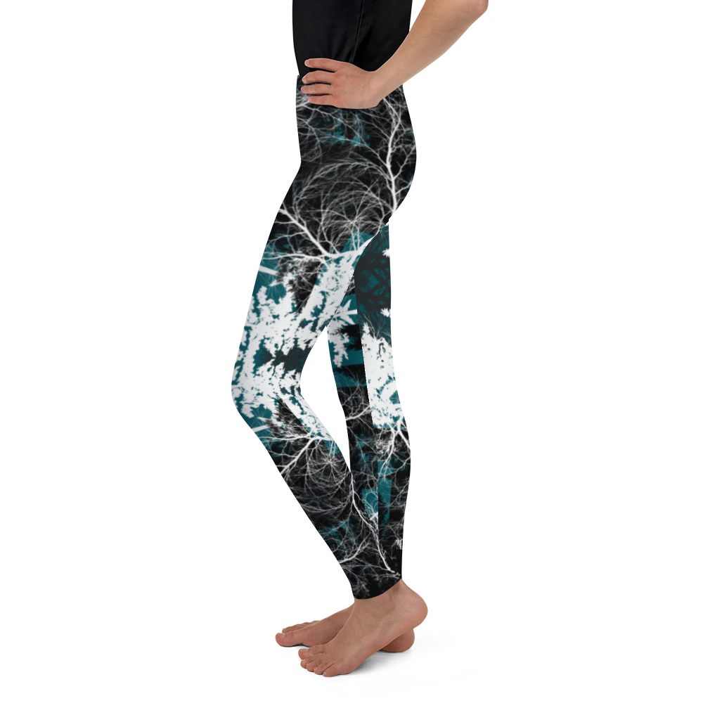 Cyber Forest Youth Leggings Blue