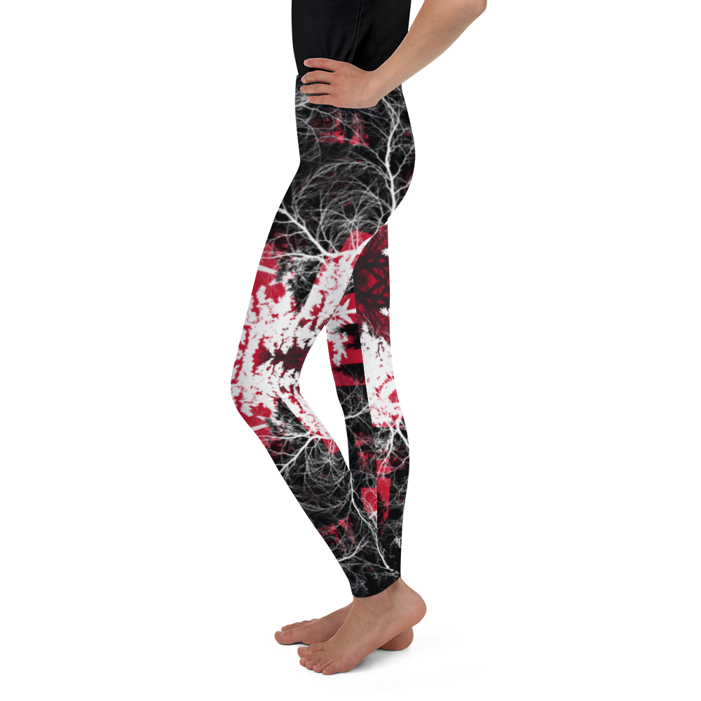 Cyber Forest Youth Leggings Red