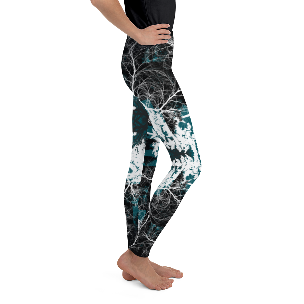 Cyber Forest Youth Leggings Blue