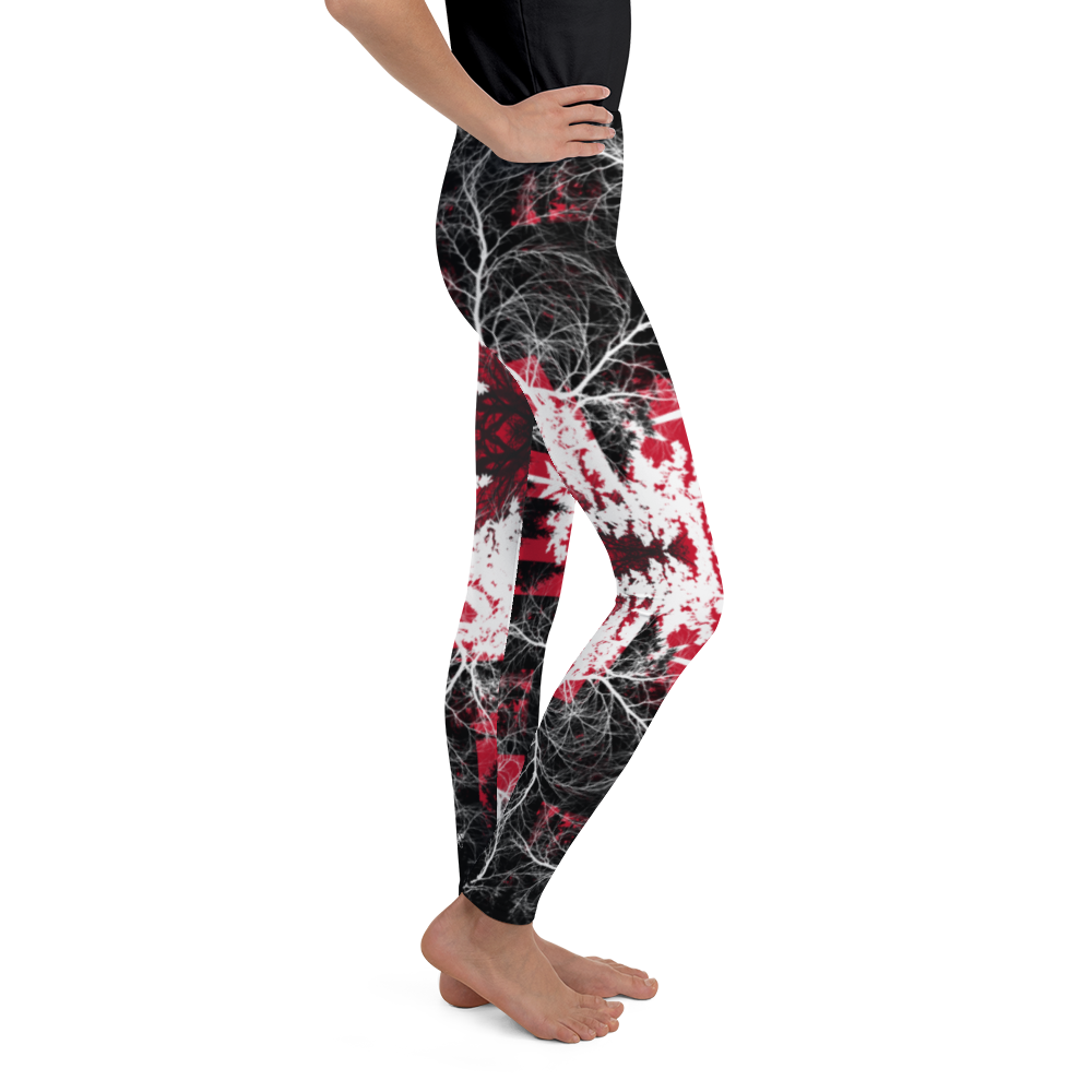 Cyber Forest Youth Leggings Red