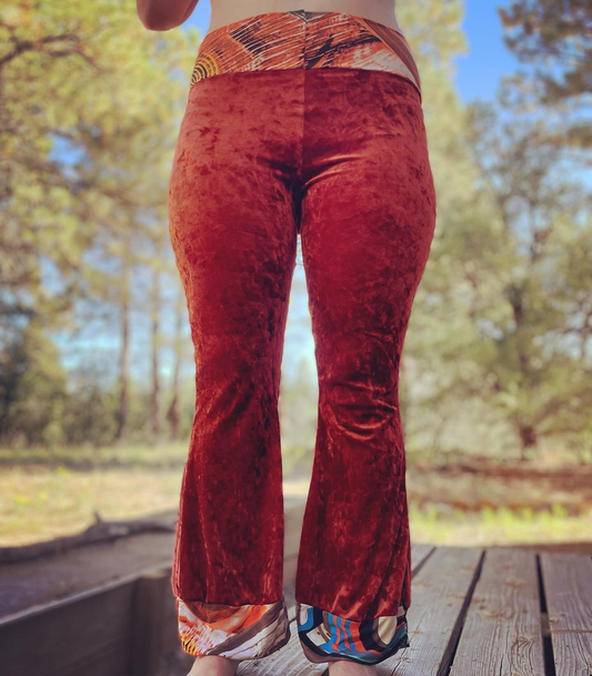 Velvet Bell Bottom Pants