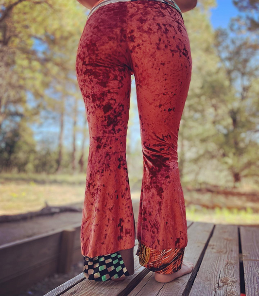 Velvet Bell Bottom Pants