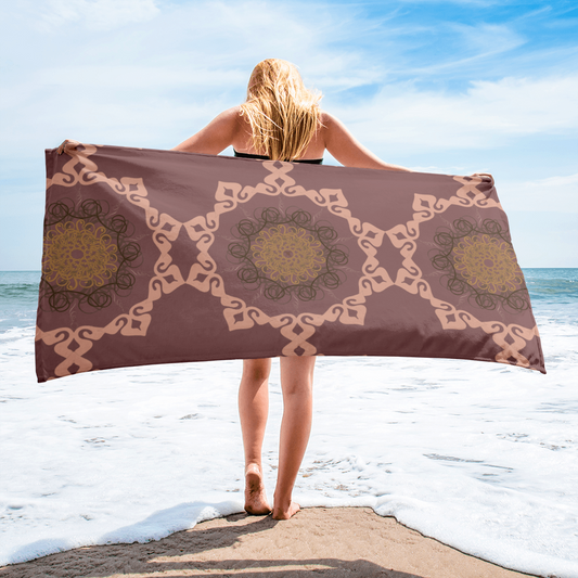 MH Rose Wood Mandala Beach Towel