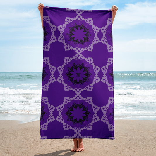 MH Purple & Black Beach Towel