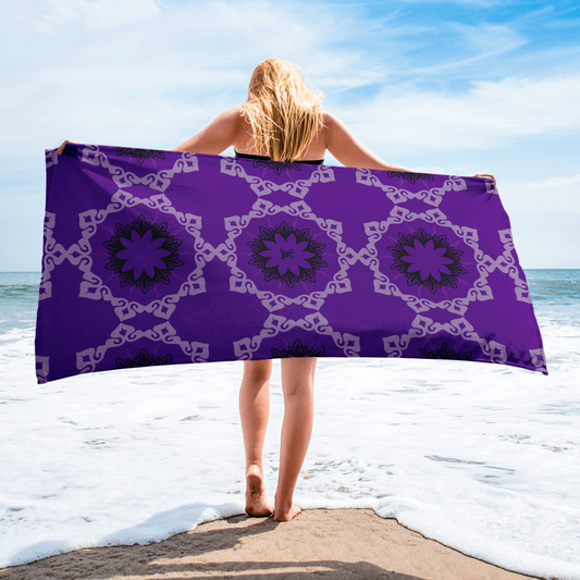 MH Purple & Black Beach Towel